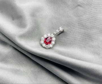 天然コランダム ルビー 0.51ct pt900 プラチナ ダイヤモンド ペンダントトップ ネックレストップ チャーム 重量約1.44g 鑑別書付き