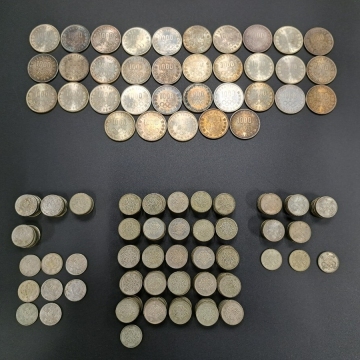 【7AP】銀貨まとめ 記念硬貨 稲穂 251枚 東京オリンピック 53枚 鳳凰 48枚 オリンピック1000円 35枚 古銭 【総額70,200円】