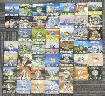 ◎ １円スタート　地方自治法施行60周年記念貨幣 1000円銀貨プルーフ貨幣セット 47都道府県 コンプリート　コレクション