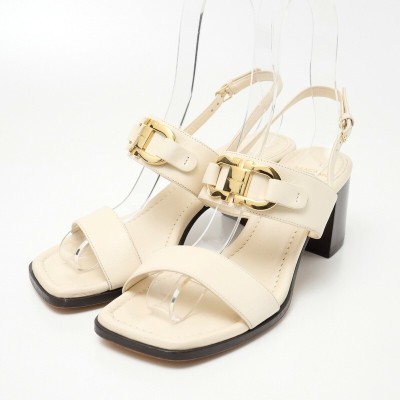 MH9396*定価 13.2万円 FERRAGAMO フェラガモ 7.5D(24.5cm相当) ガンチーニ サンダル レザーストラップサンダル 靴 Mascarpone