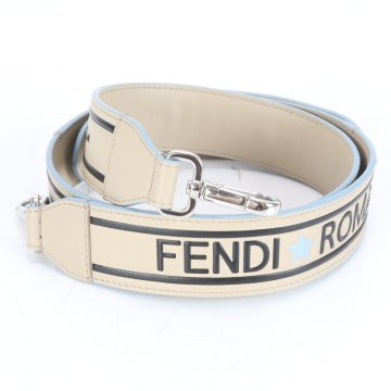 1円 極美品 フェンディ ストラップ ユー レザー ショルダーストラップ トート バッグ カバン ベージュ シルバー 金具 レディース ECE CH6-9