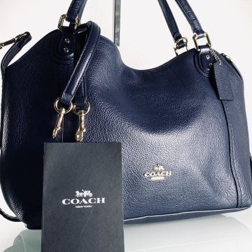 1円［新品未使用］■コーチ COACH■トートバッグ ビジネスバッグ ショルダーバッグ メンズ レディース レザー 2way ネイビー