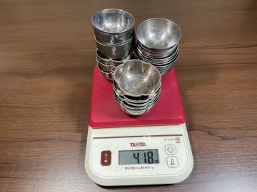 「銀盃20点　418g まとめて」 銀杯 SILVER シルバー 純銀製 酒器 刻印あり
