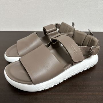 【美品】HERMES エルメス アーキペル ベルクロストラップ レザー サンダル size 43 グレージュ