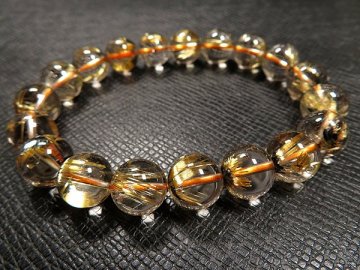 g2000円★太陽【タイチンルチル】水晶ブレスレットM★10.5mm 定価7.1万円