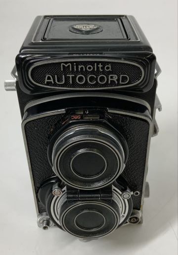 【5】二眼レフカメラ　中判フィルムカメラ　ミノルタ MINOLTA　オートコード　現状品　ブラック　ROKKOR 1:3.5 f=75mm　昭和レトロ　中古