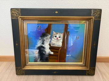 【真作】 八代亜紀 油彩画 「だあれ？」 2018年作 F4号 直筆サイン入 ミリオンアート