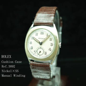 ロレックス ROLEX クッションケース Cushion Case Ref.3892 アンティーク1938年製 Nickel × SS メンズ ボーイズ 動作良好極美品 高騰 1円