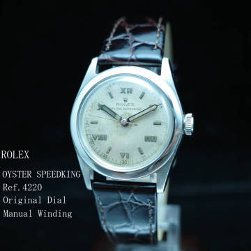 ロレックス ROLEX スピードキング OYSTER SPEEDKING Ref4220 アンティーク1945年 オリジナル文字盤 SS メンズ ボーイズ 動作良好極美品 1円