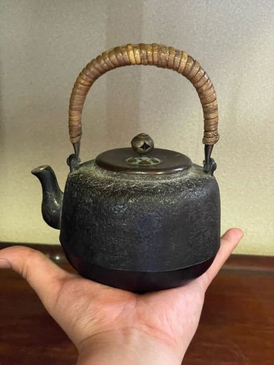 籐巻 提梁 煎茶 湯沸 銅瓶 小振　煎茶道具　鉄瓶　急須亀文堂 金寿堂 南部 龍文堂