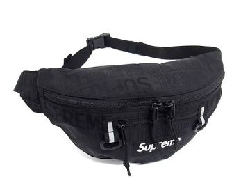 1円 ■美品■ Supreme シュプリーム ナイロン ボディバッグ ウエストバッグ ウエストポーチ メンズ レディース ブラック系 FR1094