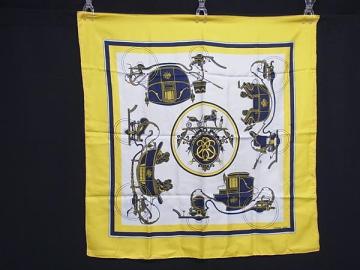 1円 ■美品■ HERMES エルメス EX-LIBRIS【エクスリブリス】カレ90 シルク100% 大判 スカーフ ストール ショール イエロー系 FG9870