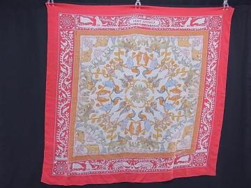 1円 HERMES エルメス EARLY AMERICA 【古き良きアメリカ】 カレ140 シルク100% 大判 スカーフ ストール ショール ホワイト系 FL5706
