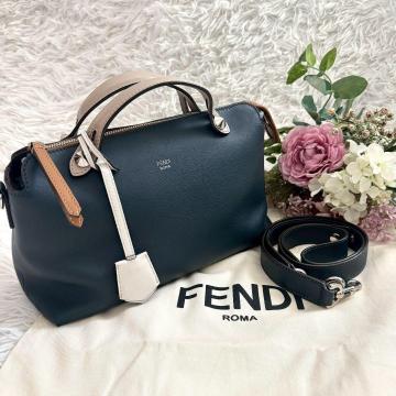 1円～　Fendi　フェンディ バイザウェイ ２way　ブルーグリーン　2way ミディアム　チャーム　ショルダーバッグ　バック　