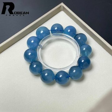 上級EU製 定価148万円★ROBEAN・スターブラックアクアマリン★パワーストーン ブレスレット 天然石 原石 綺麗 お守り 18.8-21.2mm D0516234