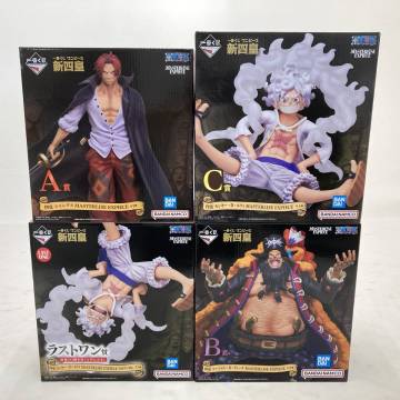 02w17728【1円～】一番くじ ワンピース 新四皇 フィギュア 4点セット シャンクス/ティーチ/モンキー・D・ルフィ ※未開封品【中古品】