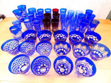 切子グラス 冷酒グラス ロックグラス その他～ 43個 まとめ 種類 柄 いろいろ ガラス グラス 食器 酒器 コップ ※同梱不可@100