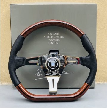 NARDI ナルディ ステアリング D型 ウッド調 カリスタ風350mm 14インチ