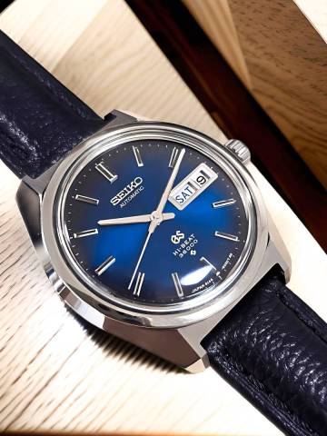 グランドセイコー GRAND SEIKO 自動巻き★ Bule文字盤 メンズ腕時計★６１４６ー８０００ (新品仕上げ&OH済み)超美品