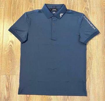 新品　J.LINDEBERG　ジェイリンドバーグ　ゴルフ　半袖ポロシャツ　紺色　メンズ　L