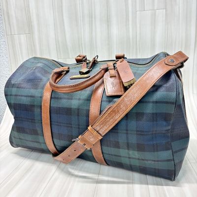 FN25725-79 POLO RALPH LAUREN ボストンバッグ ポロ ラルフローレン チェック柄 ショルダー付 大容量 バッグ 鞄 カバン 旅行鞄