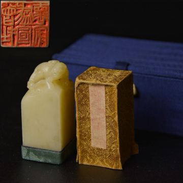 小舫 篆刻 曾在盛宣懷家 白芙蓉 時代物 寿山石 検:書道 印材 中国美術 印鑑 書 田黄石 印章 鶏血石b124