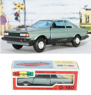 日本製 旧ダイヤペット 1/40 1980 日産 ブルーバード SSS ターボ 910 2ドア ハードトップ 6代目 前期型 ライトブルー ヨネザワ 送料無料