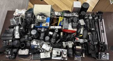 ＃8866A【1円スタート】カメラまとめ　CANON　OLYMPUS　PENTAX　 FUJIFILM　デジカメ　フィルムカメラ　ビデオカメラ　動作未確認 26.5kg　
