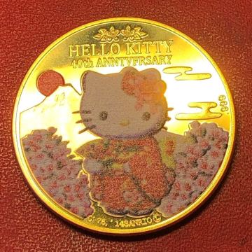 ニュージーランド　 エリザベス2世　 hello kitty 大型金貨　 コインメダル　 蔵品　 ハローキティー　 桜　記念硬貨
