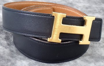 エルメス Hベルト 85 コンスタンス 最長87.5cm マット ゴールド金具 ブラック エプソン ブラウン 3431