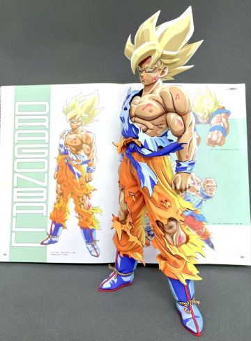 フィギュア ドラゴンボールフィギュア 伝説の超サイヤ人 孫悟空 リペイント フィギュア 2D 二次元彩色 漫画色
