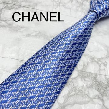 新品　未使用品　CHANEL シャネル　ネクタイ　ココマーク　ブルー　スーツ　シャツ　カフス　ビジネスバッグ　ジャケット　タイピン