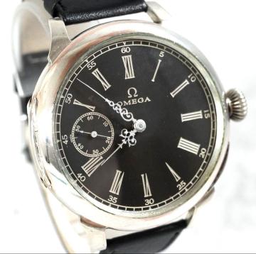 1円 スタート 稼働品 OMEGA オメガ ソリッドシルバーケース スモセコ コンバート 腕時計 手巻き ビックケース antique vintage wacth 