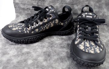 定価13万円&uarr;極美品 ディオール ダービーシューズ 総柄オブリーク スニーカー メンズ シューズ ローカット トロッター 41 25.5cm 26cm 3704