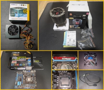 【中古セット】 CPUクーラー Thermaltake SpinQ VT 電源 Antec EA-650 マザーボード ASUS P8H61-M LE CPU Intel Corei7-2600 メモリ16GB