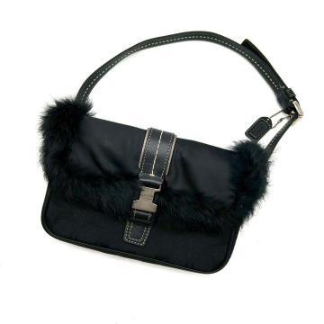 COACH Y2K Signature Black Fur Bag 美品 Coach ラビットファー シグネチャー ショルダーバッグ Y2K 00s ブラック 黒 アクセサリーポーチ