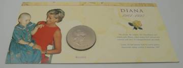 ◇ダイアナ妃の追悼記念コイン　5ポンド硬貨付きレター　◇md1676