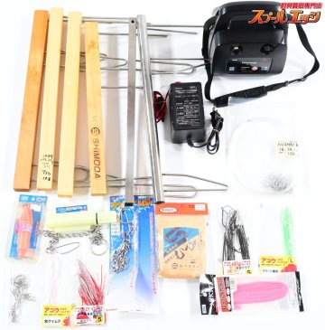 ★☆キンメ釣り用品 豪華約17点セット ハピソン バッテリー YQ-118 木製、金属製掛け枠 ハリス付きむつ針 下田漁具 むつ針 タコベイト等★