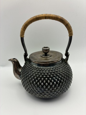 希少 金寿堂 小型 銀瓶 純銀 323.5g あられ 鉄瓶 骨董品 古道具 煎茶道具