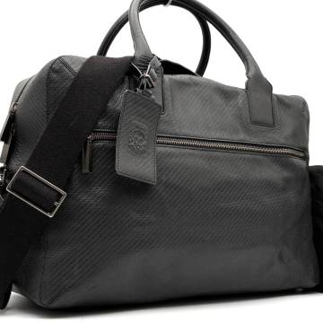 正規品 dunhill ダンヒル メンズ ボストンバッグ 2way ハンド ショルダー 旅行鞄 ビジネス 出張 大容量 レザー PVC ブラック 黒