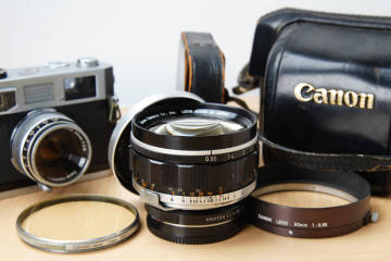 ★豪華セット★ 人間の眼よりも4倍も明るい夢のレンズとして話題を集めたF0.95の超大口径CANONレンズ＋Canon7等の各種豪華セット
