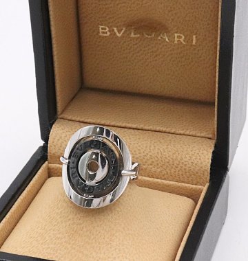 【ト長】BVLGARI ブルガリ K18WG×セラミック アストラーレ チェルキー リング 指輪 12号 総重量約10.7g IC402IOS69