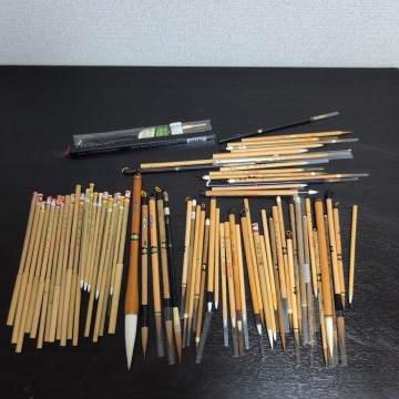 古筆　未使用　中国小筆24本　宝研堂53本　約77本 太筆 書道具 筆 書道筆 中国筆 書道 　書　古筆　画仙紙　紅星牌　