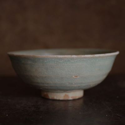 【希少】宋胡録青磁刻印大茶碗 15世紀 向付 鉢 茶道具 古民藝骨董アンティーク検朝鮮粉青砂器中国美術高麗青磁仏教美術朝鮮呉器茶碗李朝
