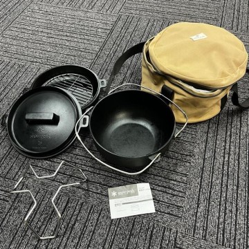 ◆1円スタート◆snow peak スノーピーク 和鉄ダッチオーブン26 CS-520 クッカー 鍋 人気商品♪ ケース付 mc01079204