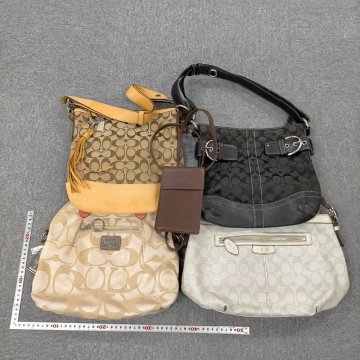 COACH コーチ ショルダーバッグ 4点＋ポーチセット シグネチャー ベージュ系 ブラック系 3608339