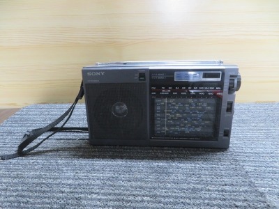 D☆SONY ソニー ICF-EX5MK2　昭和　レトロ　アンティーク　3バンド　ポータブルラジオ ◎動作品
