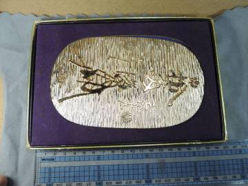 【夢オク】開運黄金天正大判　24KGP　宝船　縁起物　招福　開運　商売繁盛　厄除　御守り　金メッキ　レプリカ