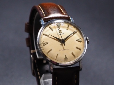 シーマ　フレックス　CYMA　FLEX　Cal.R.459　搭載　17石　大型ケース　出車式中三針　スイス製　手巻き　新品ベルト　稼働確認済み