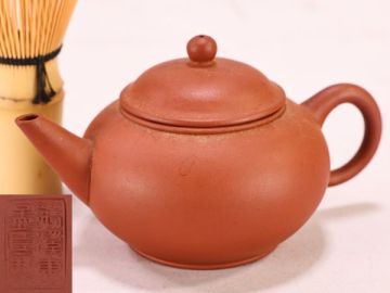 BK222　荊渓恵孟臣製　福記　紫砂　朱泥　急須　唐物　煎茶道具